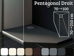 Pentagonal shower tray, extra flat resin PENTAGONAL RIGHT