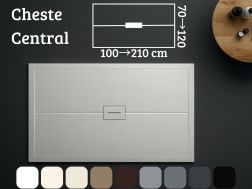 Designer shower tray, central drain, smooth finish - CHESTE CENTRAL