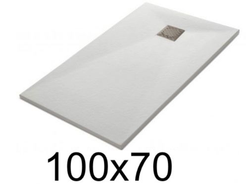 100x70 cm Extra-Flat Resin Shower Tray TECNIK