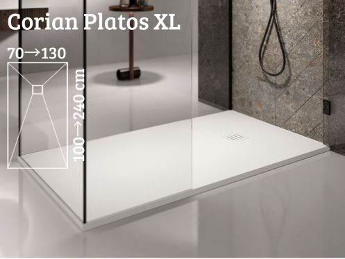 Corian shower tray, extra flat - PLATOS CORIAN