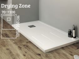 Shower tray, with a space to wipe - DRYING ZONE