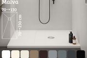 Extra flat resin central flow shower tray - MALVA CENTRAL