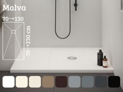 Extra flat resin central flow shower tray - MALVA CENTRAL