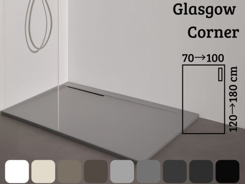Shower tray, corner drain - GLASGOW CORNER