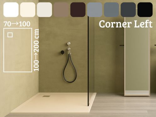Shower tray with outlet in left angle - CORNER left