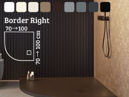 Shower tray, with quarter-round corner - RADIUS 55 BORDER RIGHT