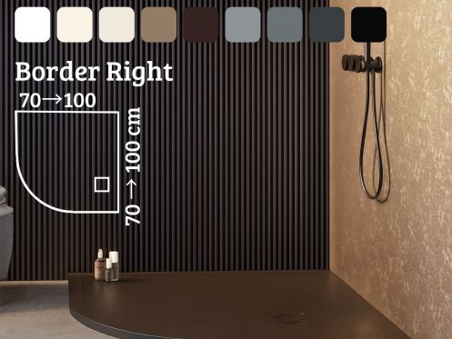 Shower tray, with quarter-round corner - RADIUS 55 BORDER RIGHT