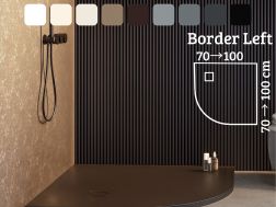 Shower tray, with quarter-round corner - RADIUS 55 BORDER LEFT