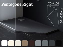 Pentagonal shower tray, right angle evacuation - PENTAGONE 2525 RIGHT