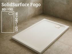 Shower tray, right angle waste, Solid Surface resin - FOGO