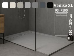 Shower tray with gutter 250 cm extra flat resin - VENISE XL