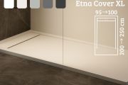 Large gutter shower tray, resin - ETNA XL COVER 210