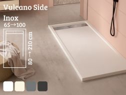 Shower tray, gutter, Acrystone® resin - VULCANO SIDE INOX 160