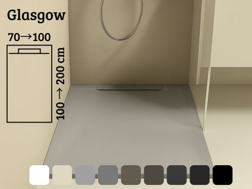 Shower tray, with a designer channel - GLASGOW 130