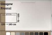 Shower tray, with side drain - GLASGOW FRONTAL