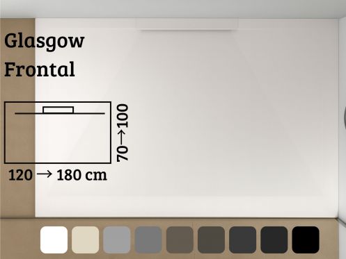 Shower tray, with side drain - GLASGOW FRONTAL