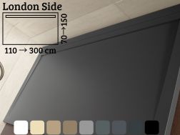 Side evacuation shower tray 230 cm, gutter design - LONDON SIDE
