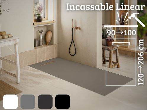 Shower tray, flexible and unbreakable innovative technology - UNBREAKABLE LINEAR 120
