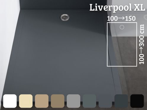 Shower tray, extra wide channel - LIVERPOOL XL