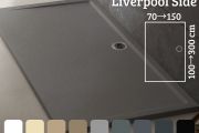 Extra flat resin lateral evacuation shower tray - LIVERPOOL SIDE