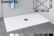 Central evacuation shower tray, 130 cm, extra flat resin - XL CENTRAL