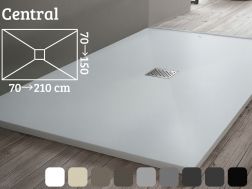 Shower tray, with central drain - CENTRAL PIZARRA 100