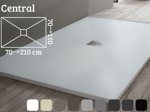 Shower tray, with central drain - CENTRAL PIZARRA 160