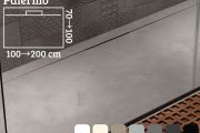 Side evacuation shower tray, 180 cm with gutter - PALERMO
