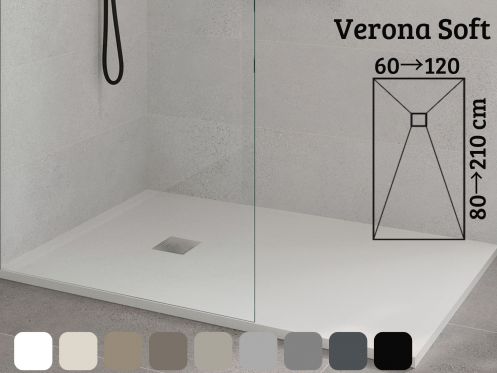 Shower tray, resin smooth finish - VERONA SOFT