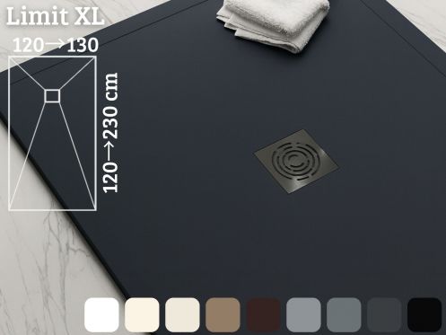 Shower tray with rim, extra flat resin - LIMIT XL