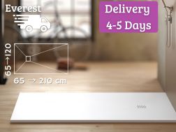 Custom-made extra-flat resin shower tray EVEREST White