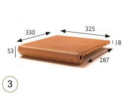 Stair nosing 33 x 33 x 5 cm - Stretched sandstone tiles - artois sandstone type - aragon gres - klinker buchtal