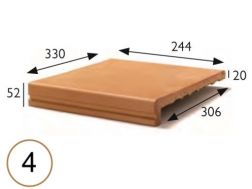 Stair nosing 25 x 33 x 5 cm - Stretched sandstone tiles - artois sandstone type - aragon gres - klinker buchtal