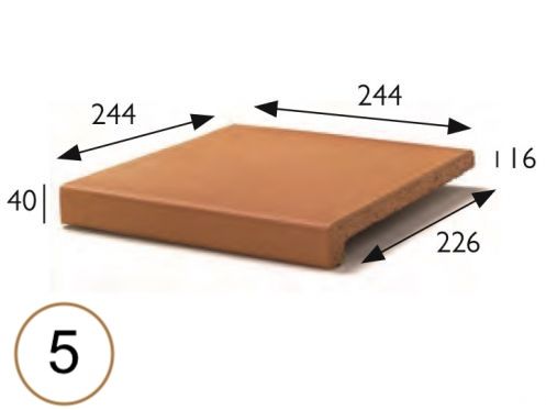 Walking nose 25 x 25 x 4 cm - Sandstone stoneware - Artois sandstone - Aragon sandstone - Buchtal klinker