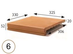 Stair nosing 33 x 33 x 5 cm - Stretched sandstone tiles - artois sandstone type - aragon gres - klinker buchtal