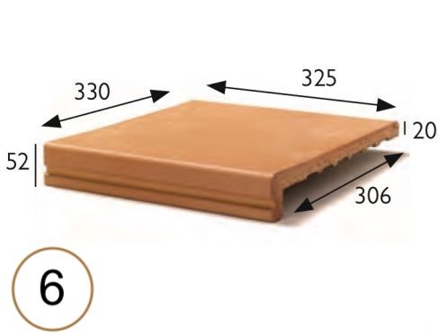 Stair nosing 33 x 33 x 5 cm - Stretched sandstone tiles - artois sandstone type - aragon gres - klinker buchtal