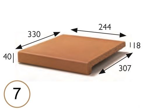 Stair nosing 25 x 33 x 4 cm - Stretched sandstone tiles - artois sandstone type - aragon gres - klinker buchtal