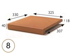 Stair nosing 33 x 33 x 4 cm - Stretched sandstone tiles - artois sandstone type - aragon gres - klinker buchtal