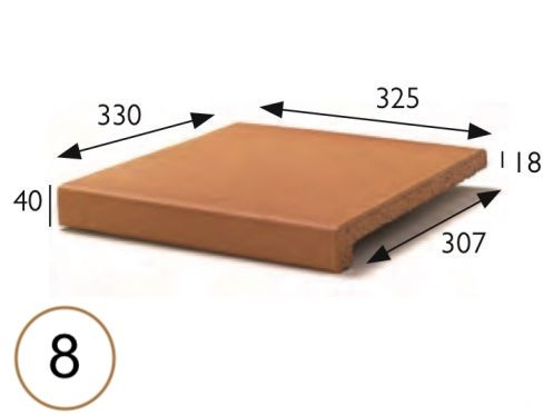 Stair nosing 33 x 33 x 4 cm - Stretched sandstone tiles - artois sandstone type - aragon gres - klinker buchtal