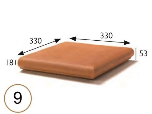 Angle of stair step 5 x 33 x 33 cm - Stretched sandstone tiles - artois sandstone type - aragon gres - klinker buchtal