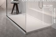 Corner shower tray 110x110 cm - CORIAN ® CORNER RIGHT