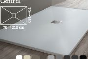 Shower tray 80x100 cm central drain - PIZARRA
