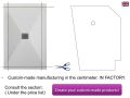 Shower tray 120x70 cm central evacuation - CENTRAL