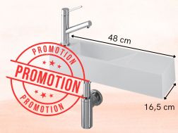 Wall-hung left-hand washbasin 48x16,5 cm white resin PROMO MUNICH