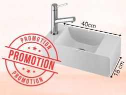 Designer wall-hung washbasin 40x18 cm PROMO HAMBOURG Left