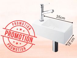 Designer washbasin 35x18 cm left in Solid Surface SALE ESSEN