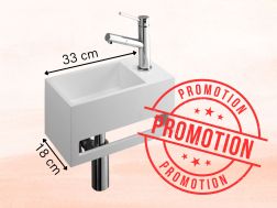 Designer washbasin 33x18 cm right in Solid Surface SALE TREVES