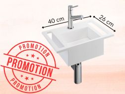 Designer washbasin 40x26 cm with towel holders in Solid Surface Sale BADEN-BADEN
