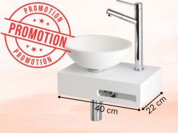 Designer washbasin 40x22 cm with oval bowl in Solid Surface Sale LENA