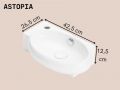 Wall washbasin 42.5 x 26.5 cm Glossy white ASTOPIA LEFT